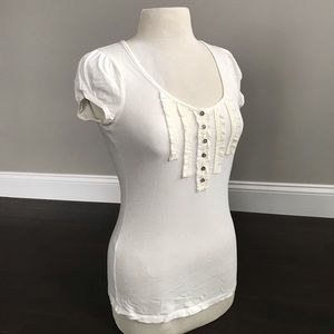 Express offwhite tuxedo style soft tee sz S